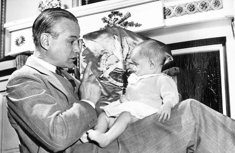 Cult leader James Bernard Schafer with “immortal baby Jean” circa 1940 (Dowling College Library)